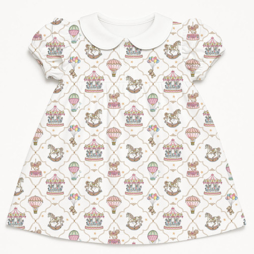 Сукня  з коротким рукавом і оборкою з бавовни Supima DR019CL Coquette colorful