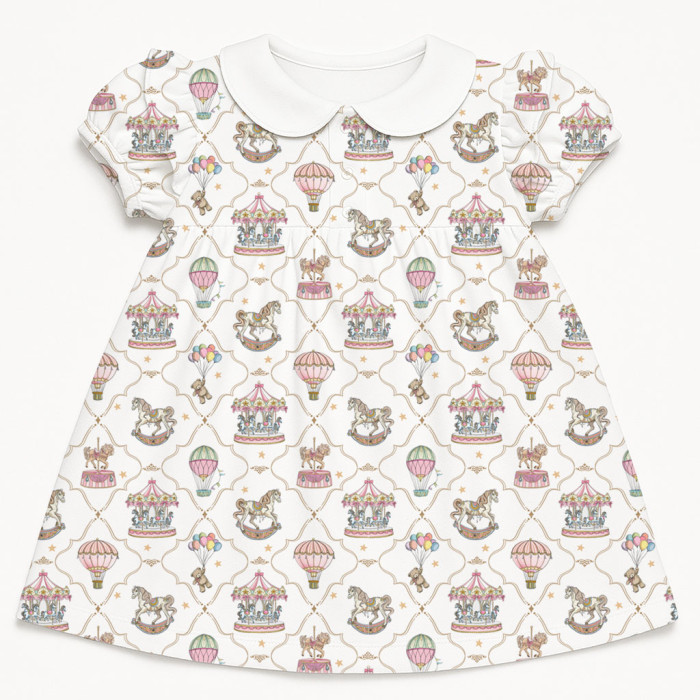 Сукня  з коротким рукавом і оборкою з бавовни Supima DR019CL Coquette colorful