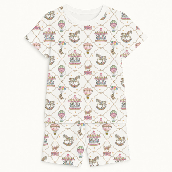 Комфортний комплект із органічного піма котону з коротким рукавом PJ005 Coquette colorful