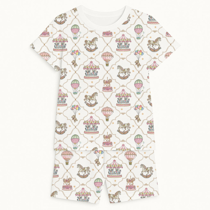 Комфортний комплект із органічного піма котону з коротким рукавом PJ005 Coquette colorful