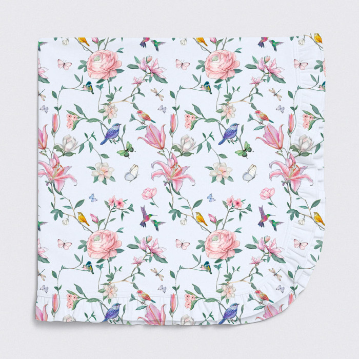 Двошарова дитяча ковдра з рюшей BL002  Lilly Print