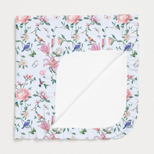 Двошарова дитяча ковдра з рюшей BL002  Lilly Print