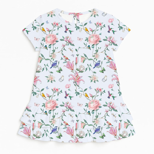 Сукня  з коротким рукавом і оборкою з бавовни Supima DR002 Lilly Print