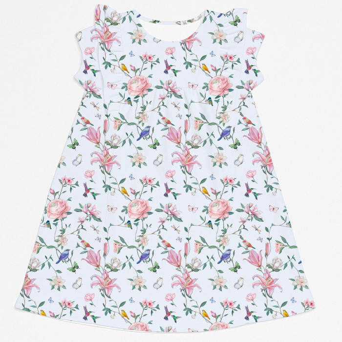 Сукня  з коротким рукавом і оборкою з бавовни Supima DR018 Lilly Print