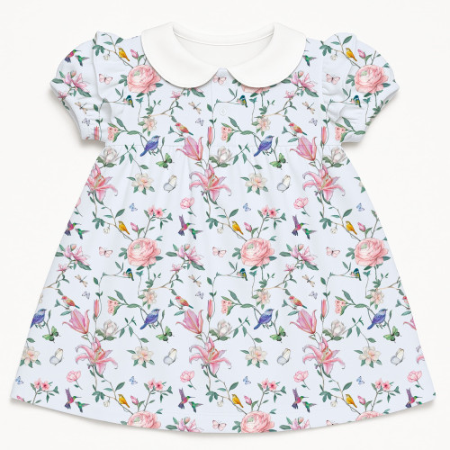 Сукня  з коротким рукавом і оборкою з бавовни Supima DR019CL Lilly Print