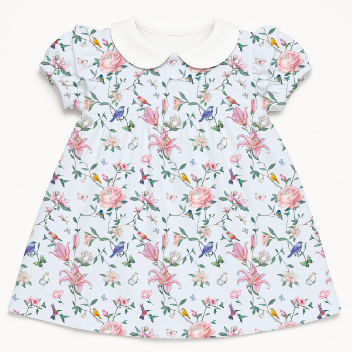 Сукня  з коротким рукавом і оборкою з бавовни Supima DR019CL Lilly Print