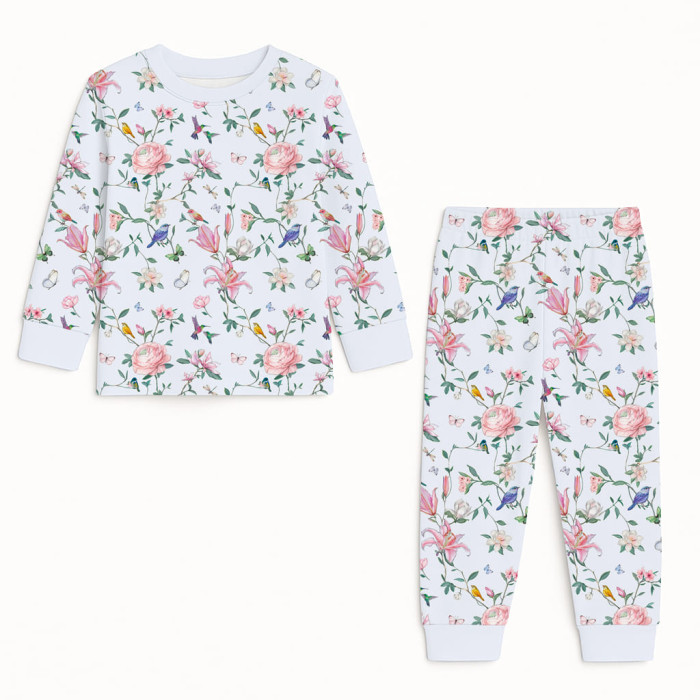 Дитяча піжама з довгим рукавом з 100% pima котона PJ001 Lilly Print