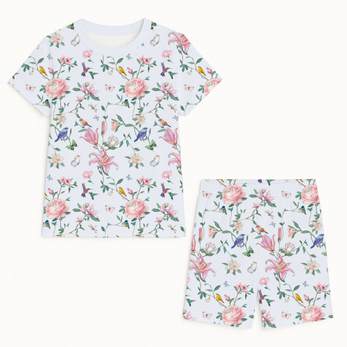 Комфортный комплект из органического Pima коттона с коротким рукавом PJ005 Lilly Print