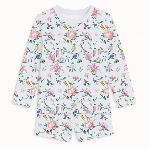 Комплект з топом і шортами з принтом із бавовни Supima – PJ010 Lilly Print
