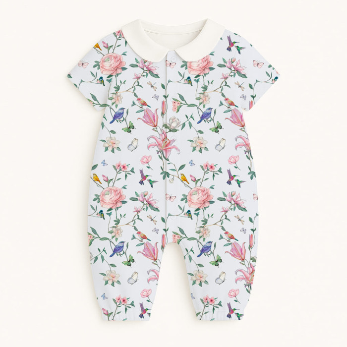 Довгий пісочник із рукавами з бавовни з комiрцем Supima R017CL Lilly Print