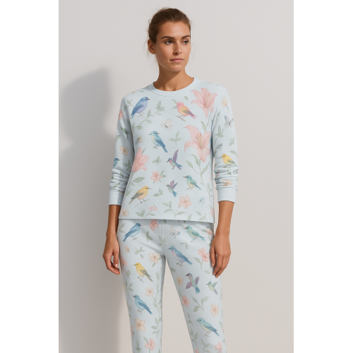 Взрослая пижама с Длинным рукавом из хлопка Supima PW100  Lilly Print