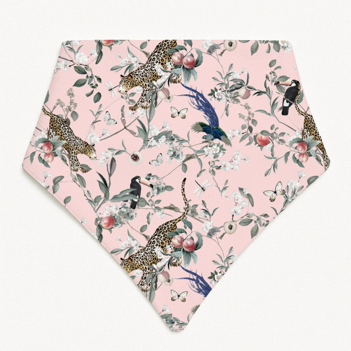 Слюнявчик-бандана трикутної форми для немовлят Bib001 Pink Jaguar