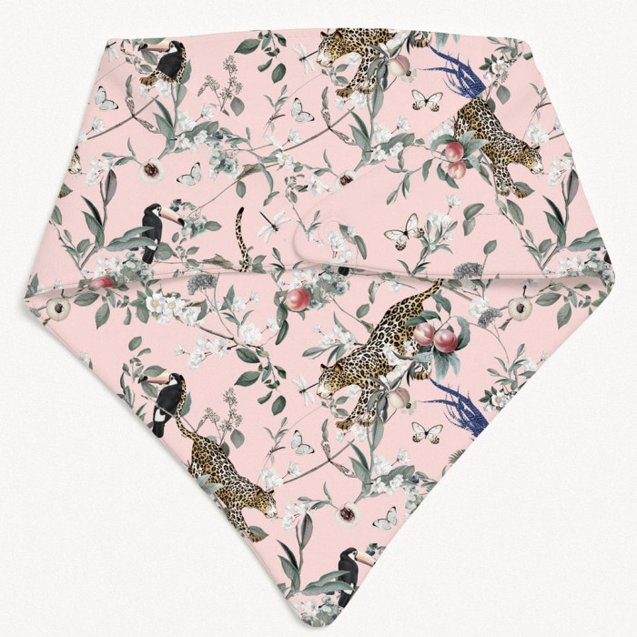 Слюнявчик-бандана трикутної форми для немовлят Bib001 Pink Jaguar