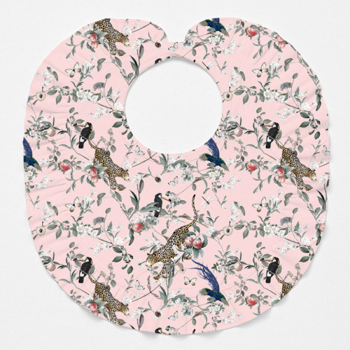 Слюнявчик з обробкою рюшкой BIB006 Pink Jaguar