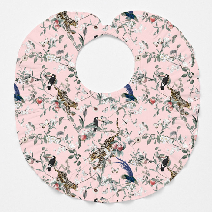 Слюнявчик з обробкою рюшкой BIB006 Pink Jaguar