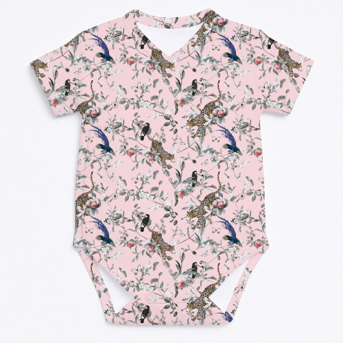 Боди  Kimono с коротким рукавом для малышей BSHL004  Pink Jaguar