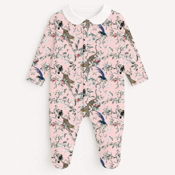 Сліп з комірцем із 100% бавовни Pima — модель K063 Pink Jaguar
