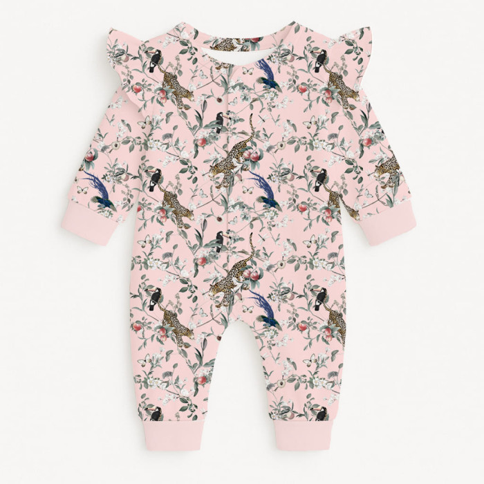 Ромпер з довгим рукавом i рюшками K070 Pink Jaguar