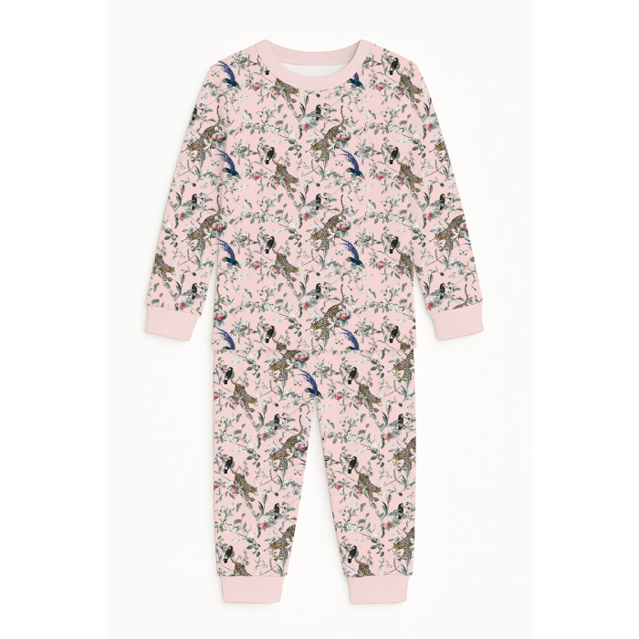 Дитяча піжама з довгим рукавом з 100% pima котона PJ001 Pink Jaguar