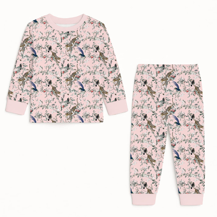 Дитяча піжама з довгим рукавом з 100% pima котона PJ001 Pink Jaguar