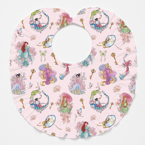 Слюнявчик з обробкою рюшкой BIB006 Sakura