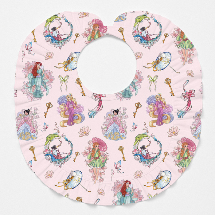 Слюнявчик з обробкою рюшкой BIB006 Sakura