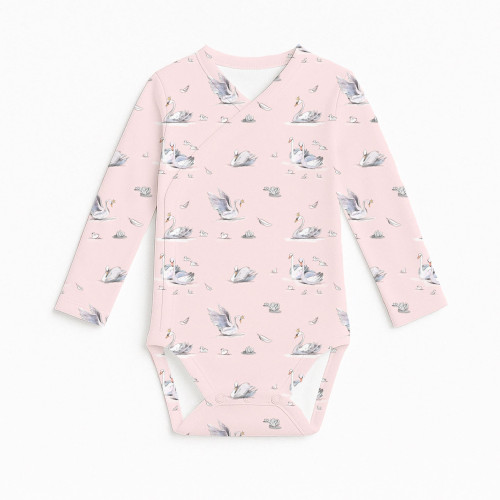 Боді Kimono з довгим рукавом для немовлят BLS004 Swan