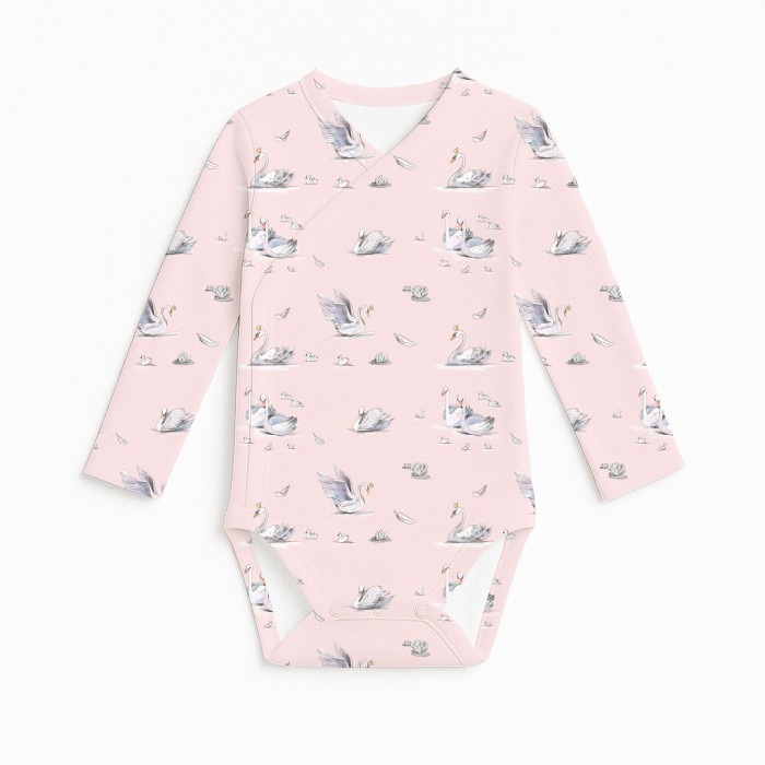 Боді Kimono з довгим рукавом для немовлят BLS004 Swan