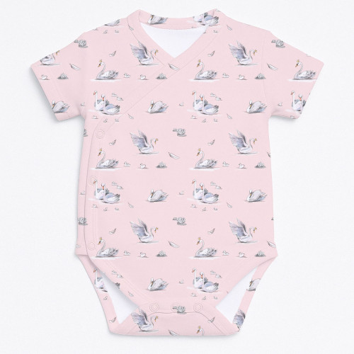 Боди  Kimono с коротким рукавом для малышей BSHL004 Swan