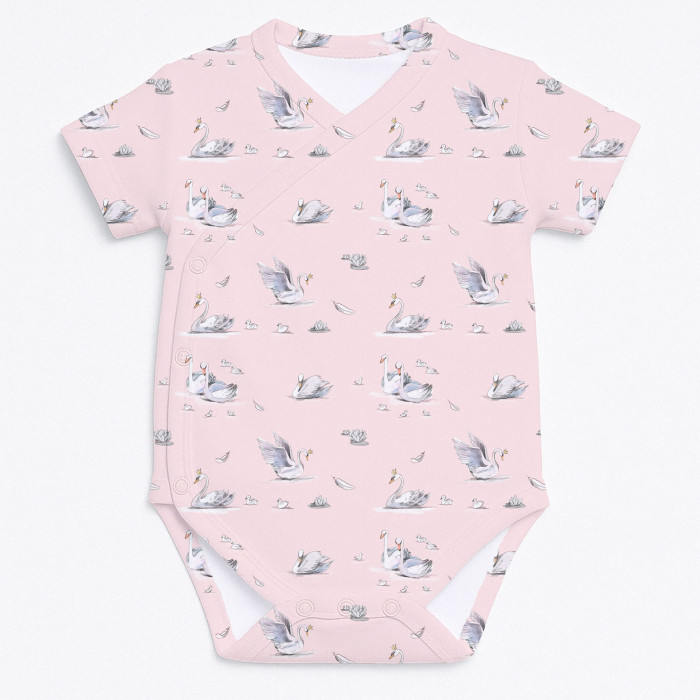 Боді Kimono з кортким рукавом для немовлят BSHL004 Swan