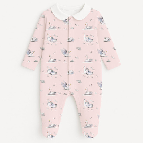 Слип с воротничком из 100% хлопка Pima — модель K063 Swan