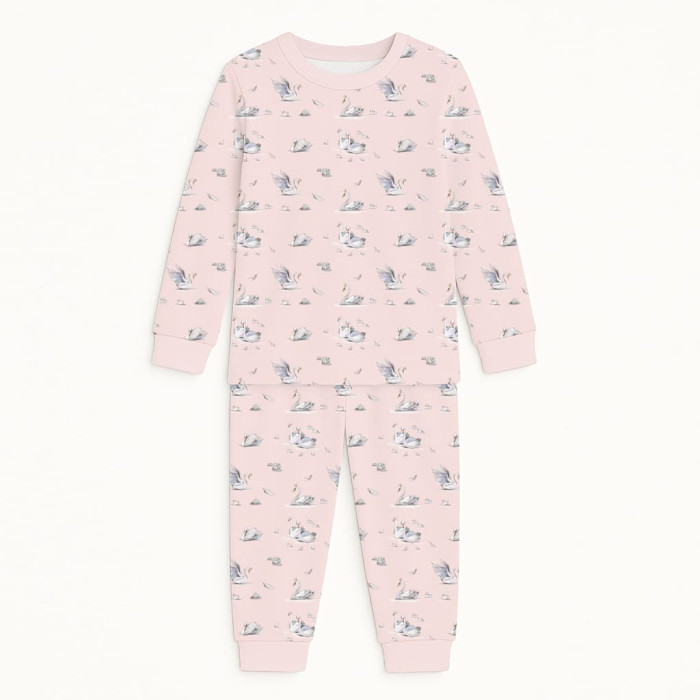 Дитяча піжама з довгим рукавом з 100% pima котона PJ001 Swan