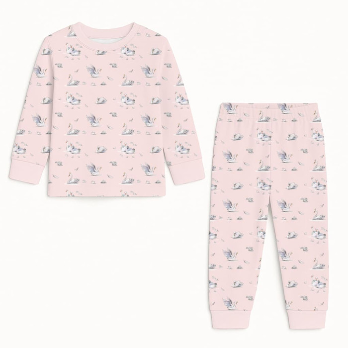 Дитяча піжама з довгим рукавом з 100% pima котона PJ001 Swan