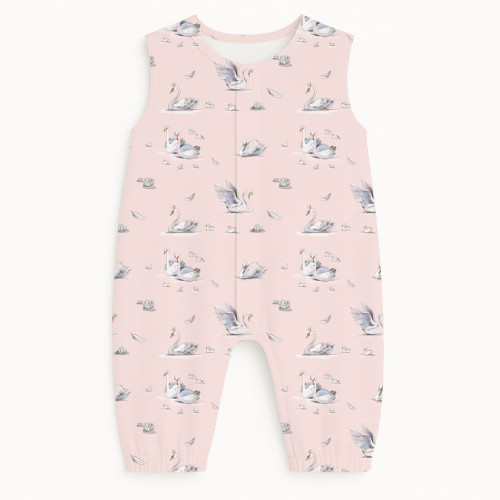 Длинный песочник с рукавами из хлопка Supima R009 Swan