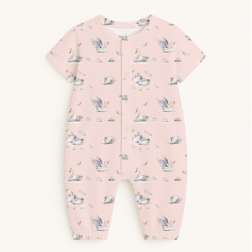 Длинный песочник с рукавами из хлопка Supima R017 Swan