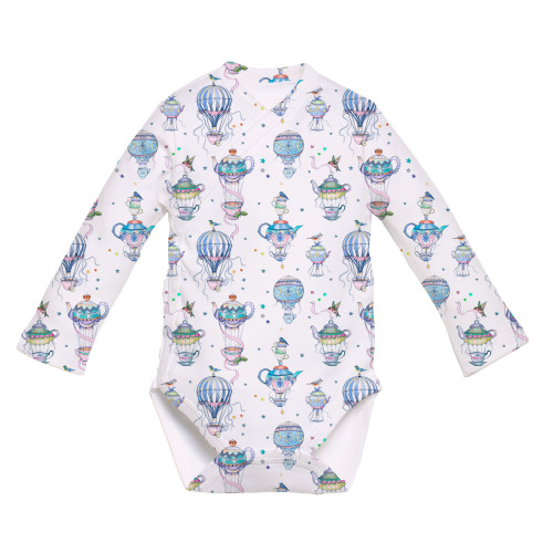 Боди  Kimono с длинным рукавом для малышей BLS004  Time for tea