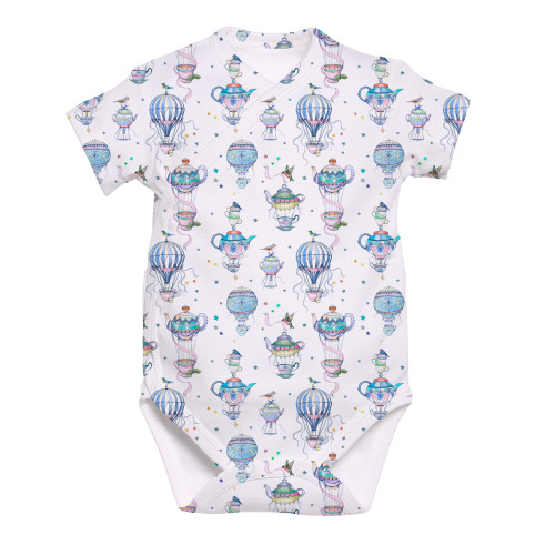 Боди  Kimono с коротким рукавом для малышей BSHL004  Time for tea
