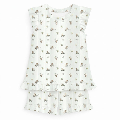 Коротка піжама для дівчаток  з рюшами  із бавовни Supima PJ007 OLIVER