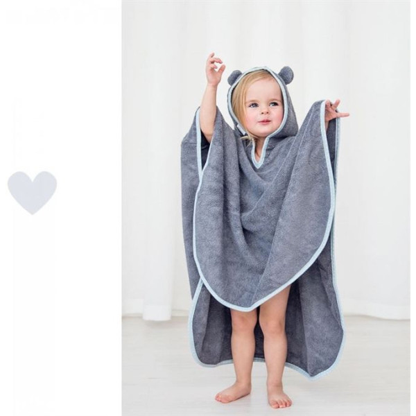 Рушник-пончо LULLALOVE Grey бамбуковий з вушками