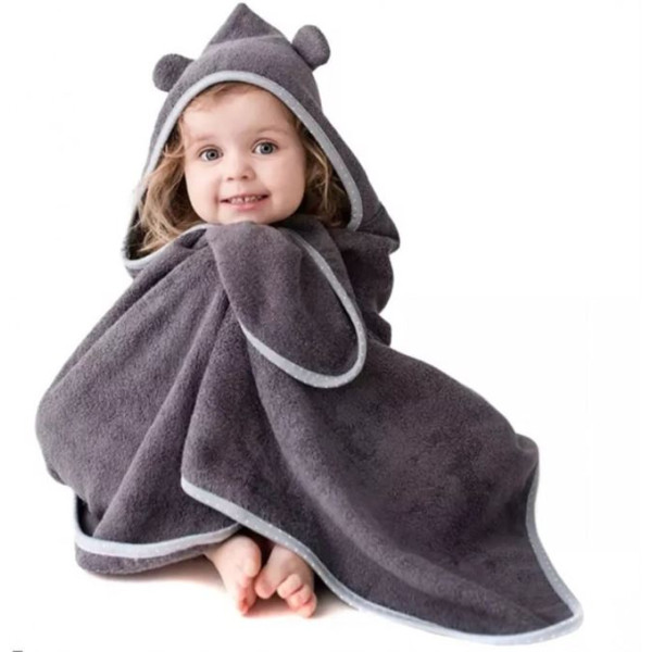 Рушник бамбуковий LULLALOVE Kids Gray 130x65 см з вушками