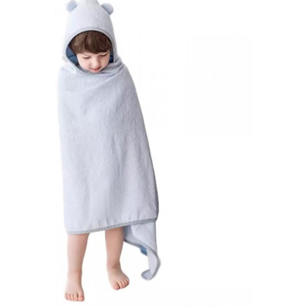 Рушник бамбуковий LULLALOVE Kids Blue 130x65 см з вушками