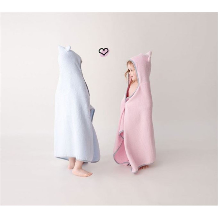 Рушник бамбуковий LULLALOVE Kids Blue 130x65 см з вушками