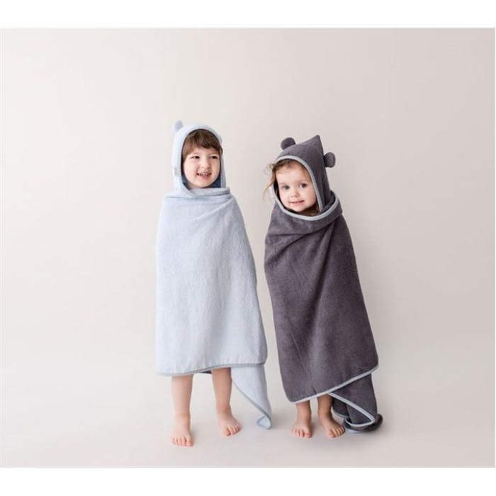 Рушник бамбуковий LULLALOVE Kids Gray 130x65 см з вушками
