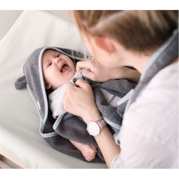 Рушник для немовлят LULLALOVE Baby Grey бамбуковий 85х85 см
