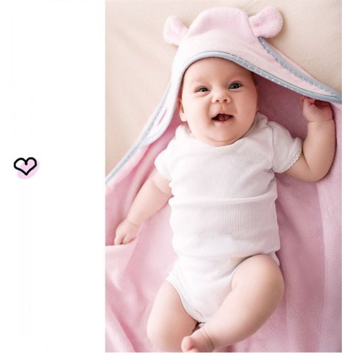 Рушник для немовлят LULLALOVE Baby Pink бамбуковий 85х85 см