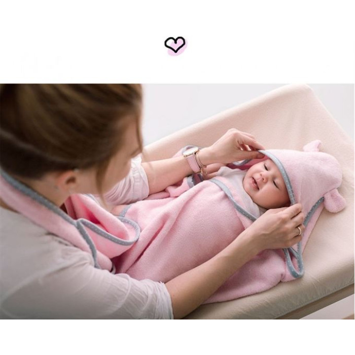 Рушник для немовлят LULLALOVE Baby Pink бамбуковий 85х85 см