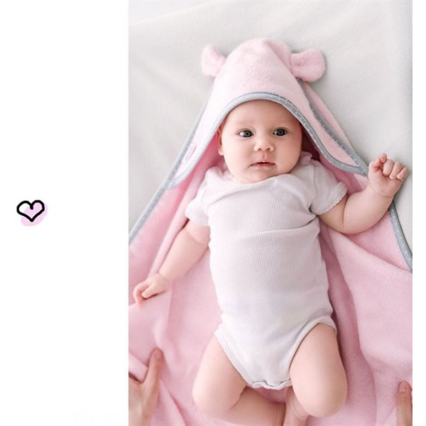 Рушник для немовлят LULLALOVE Baby Pink бамбуковий 85х85 см
