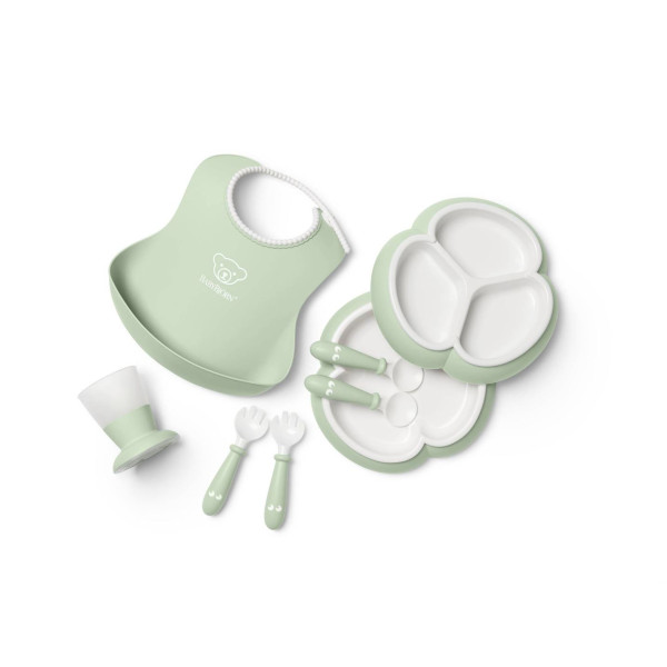 Набір дитячого посуду BabyBjorn Powder Green, 8 ел.