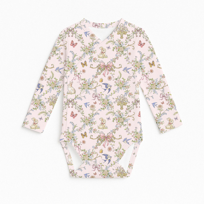 Боді Kimono з довгим рукавом для немовлят BLS004 PETAL