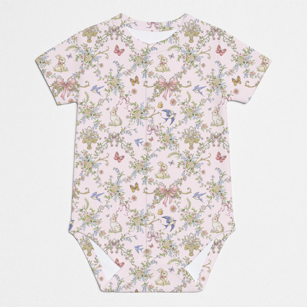 Боди Передняя застежка с коротким рукавом для малышей BSHL009  PETAL